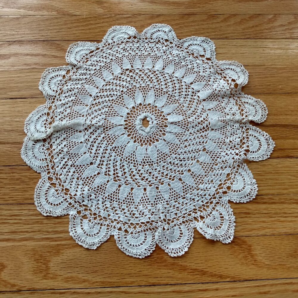 Vintage Hand Crocheted Doily 7" Handmade